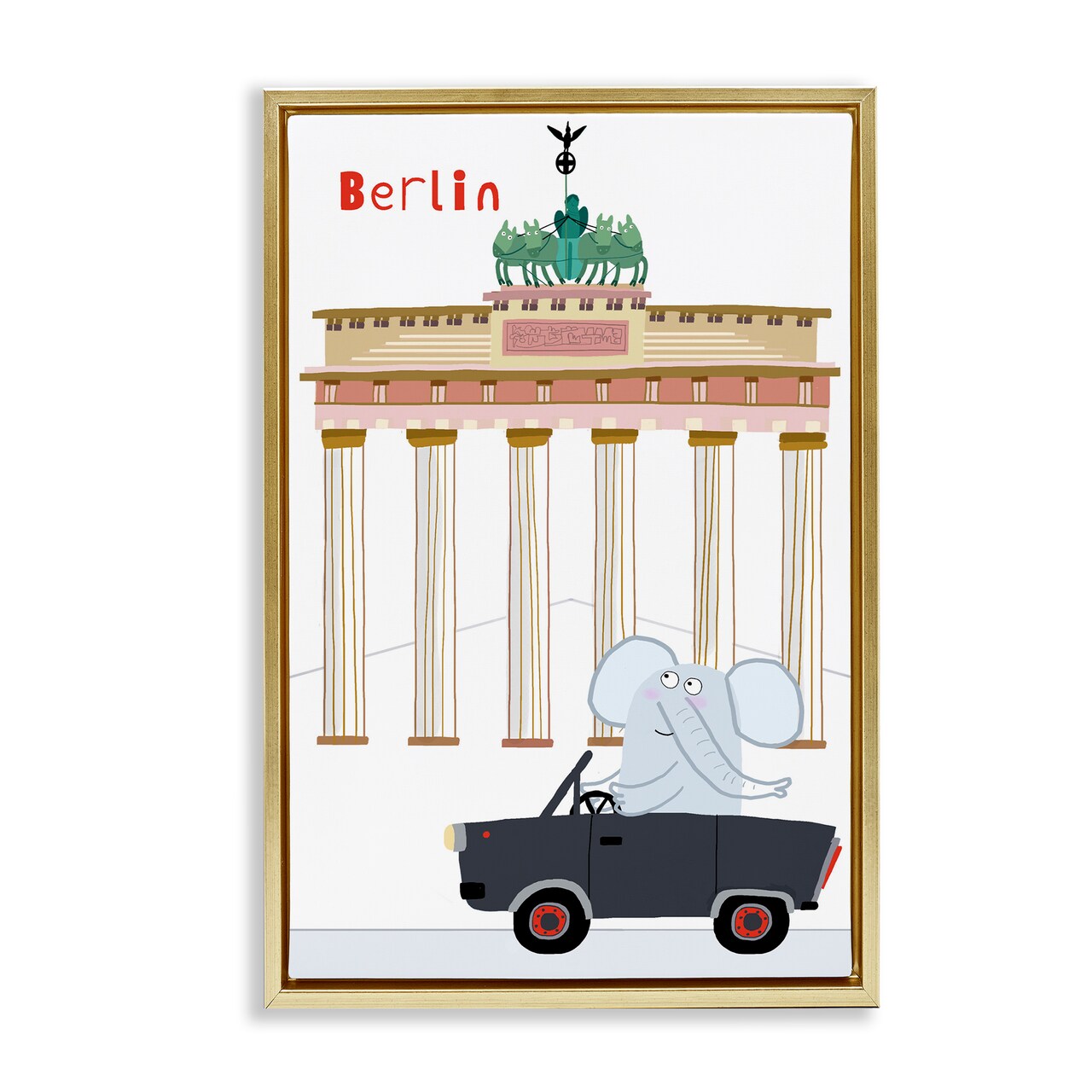 Stupell Industries Elephant & Berlin Architecture Floating Frame, design by Carla Daly